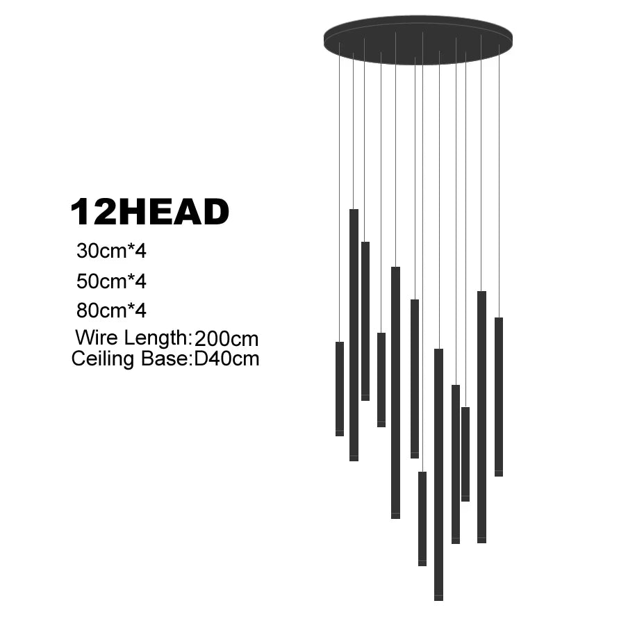 LED Chandeliers For Living Room Stairs, Modern Luxury Home Decoration, Villa Attic Ceiling Chandeliers, Hotel Interior Lighting